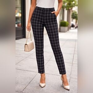 Old Navy Black Windowpane Cropped Pants
